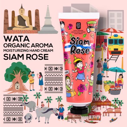 WATA ORGANIC AROMA MOISTURIZING HAND CREAM SIAM ROSE