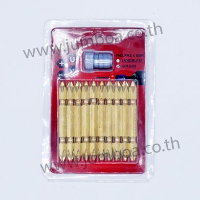 ดอกไขควงลม + หัวแม่เหล็ก ชุบแข็งพิเศษ (PH2++) x 65mm. JUMBO A