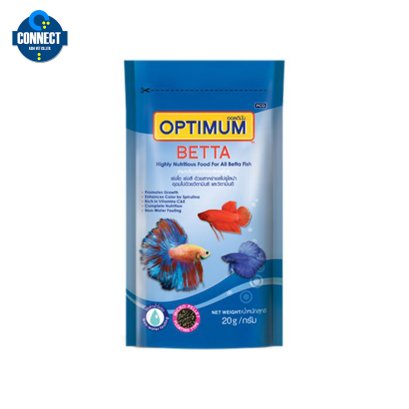 OPTIMUM BETTA 20 g. (อาหารปลากัด สูตรเร่งสี เร่งโต ใช้แล้วน้ำไม่ขุ่น)