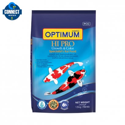 OPTIMUM HIPRO Growth & Color ออพติมั่ม อาหารปลาคาร์ฟ ไฮโปร สูตรเร่งโต เร่งสี สำหรับปลาคาร์ฟทุกสายพันธุ์ เม็ดลอยน้ำ (1.5Kg)