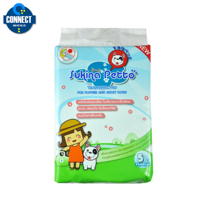 ซูกินะ เพ็ทโตะ แผ่นรองซับฝึกขับถ่ายสำหรับสัตว์เลี้ยง ขนาด 45 x 60 ซม. (5 ชิ้น/ห่อ)