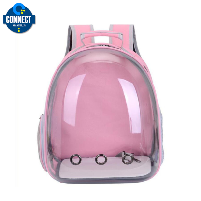 กระเป๋าสัตว์เลี้ยง แบบใส กระเป๋าแมว (สีชมพู)