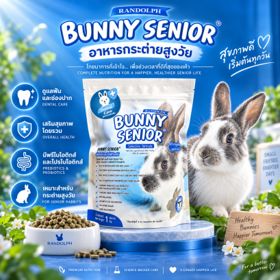 Randolph Bunny Senior Dental Care – อาหารกระต่ายสูงวัย ดูแลฟัน ลำไส้ ตับ และสุขภาพโดยรวม 700 กรัม