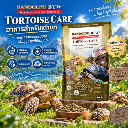RANDOLPH BTW TORTOISE CARE – อาหารเต่าบกไฟเบอร์สูง เสริมโพรไบโอติกส์ + พรีไบโอติกส์ + เบต้าแคโรทีน 1 กก.