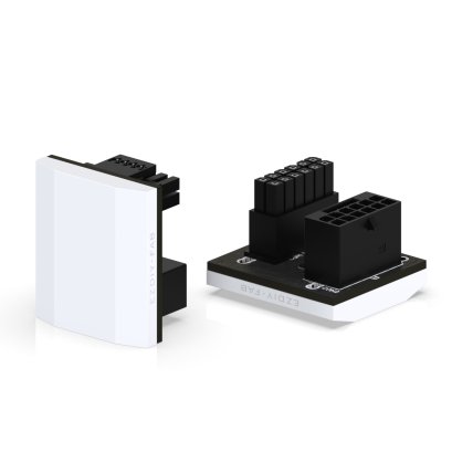 EZYDIY EZDPI189-26 12VHPWR 180&deg; Turn Thin Alu Adapter STD-White