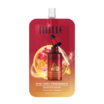 MILLE เซรั่มน้ำโสมกุหลาบถั่งเช่า ROSE CORDY POMEGRANATE BOOSTER SERUM 6G.