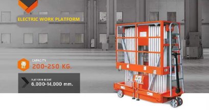 ELECTRIC WORK PLATFORM DUAL MAST 200-250 KG.