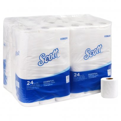03820 Scott Essential SRT Bath Tissue 2-Ply 24’R