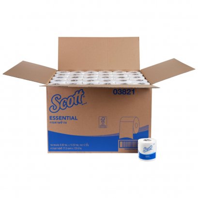 03821 Scott Essential SRT Bath Tissue 2-Ply 1’R