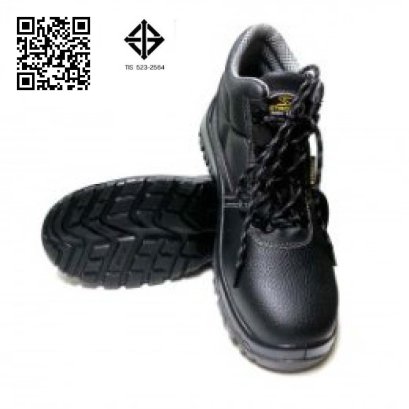 M-8010 TIS 523-2564 รองเท้านิรภัยหุ้มข้อ หนังแท้อัดลาย พื้นPU (เสริมพื้น+กันไฟฟ้าสถิตย์)