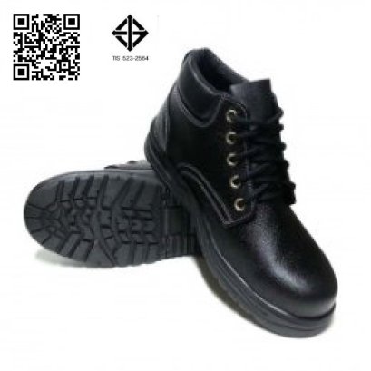 S-022TC TIS 523-2564 รองเท้านิรภัยหุ้มข้อ หนังแท้อัดลาย พื้น PVC