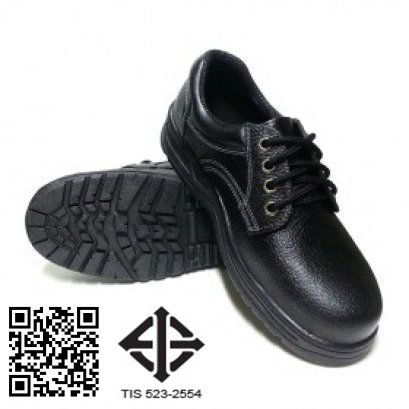 S-411TC TIS 523-2554 รองเท้านิรภัย หนังแท้อัดลาย พื้น PVC