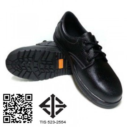 S-011 TN มอก. 523-2554 รองเท้านิรภัย หนังแท้อัดลาย พื้น NBR