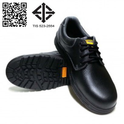 S-1308DN TIS 523-2554 รองเท้านิรภัยหุ้มส้น หนังแท้อัดลายฟอกนิ่ม พื้น NBR