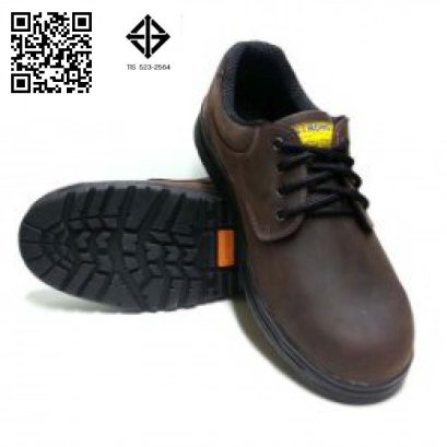 S-1308ON TIS 523-2564 รองเท้านิรภัยหุ้มส้น หนังแท้นูบัคออยล์สีน้ำตาล พื้นNBR