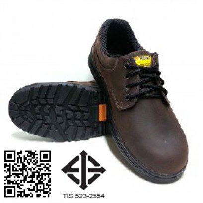 S-1308ON TIS 523-2554 รองเท้านิรภัยหุ้มส้น หนังแท้นูบัคออยล์สีน้ำตาล พื้นNBR