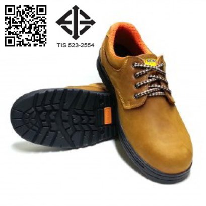 S-1308ONT TIS 523-2554 รองเท้านิรภัยหุ้มส้น หนังแท้นูบัคออยล์สีแทน พื้น NBR