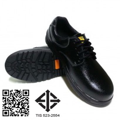 S-1308TN TIS 523-2554 รองเท้านิรภัยหุ้มส้น หนังแท้อัดลาย พื้น NBR