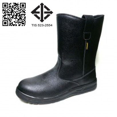 S-401 TN มอก. 523-2554 รองเท้านิรภัยบู้ท หนังแท้อัดลาย พื้น NBR