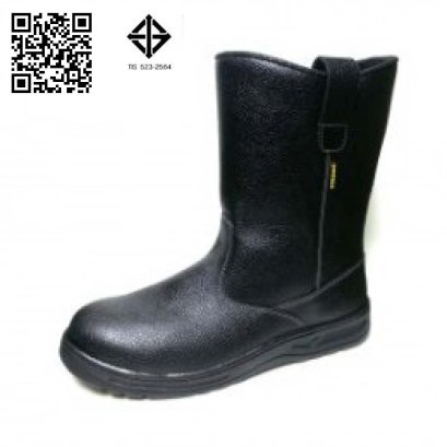 S-401 TN มอก. 523-2564 รองเท้านิรภัยบู้ท หนังแท้อัดลาย พื้น NBR