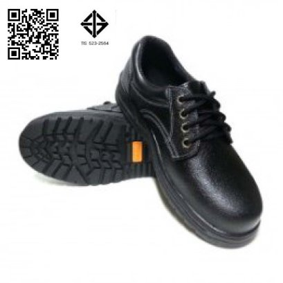 S-411 TN มอก. 523-2564 รองเท้านิรภัยหุ้มส้น หนังแท้อัดลาย พื้น NBR