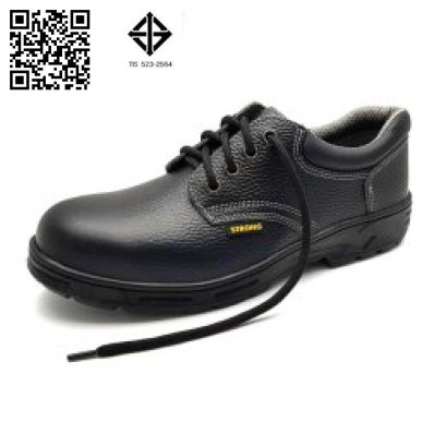 S-318 DN มอก. 523-2564 รองเท้านิรภัยหุ้มส้น หนังแท้อัดลาย พื้น NBR