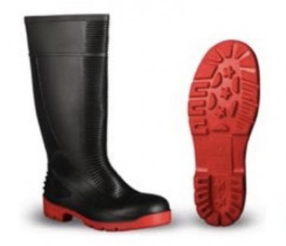 DIKAMAR รองเท้าบูทยางนิรภัย PVC/NITRILE สีดำ/สีขาว SIZE:37-47