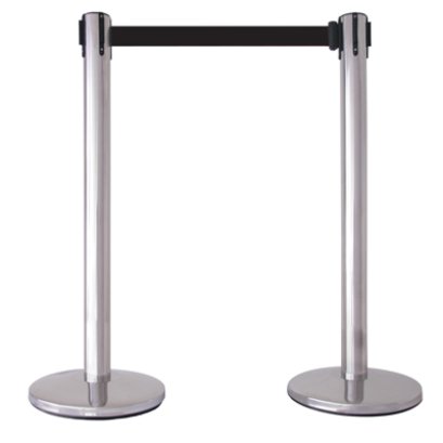 เสากั้นทางเดิน แบบดึงกลับสีดำ