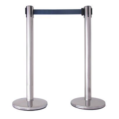 เสากั้นทางเดิน แบบดึงกลับสีน้ำเงิน