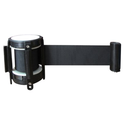 หัวเสากั้นทางเดิน แบบดึงกลับสีดำ