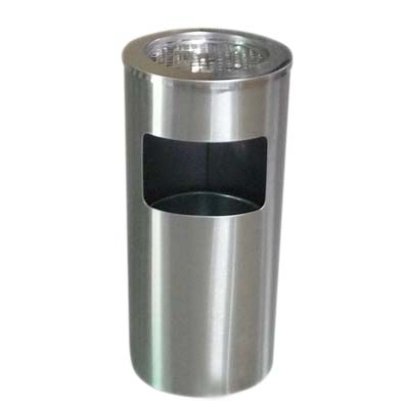 ถังขยะมีที่เขี่ยบุหรี่สแตนเลส ทรงกลม รุ่น BN-102