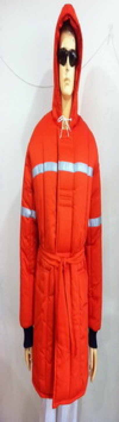 เสื้อห้องเย็นสีส้ม ติดแถบสะท้อนแสง