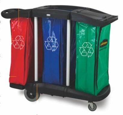 HC-604 รถเข็นขยะ,อุปกรณ์ 3 ช่อง