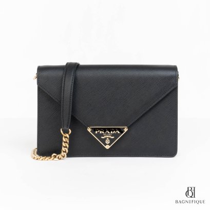 PRADA TRIANGLE LOGO PLAQUE CROSSBODY