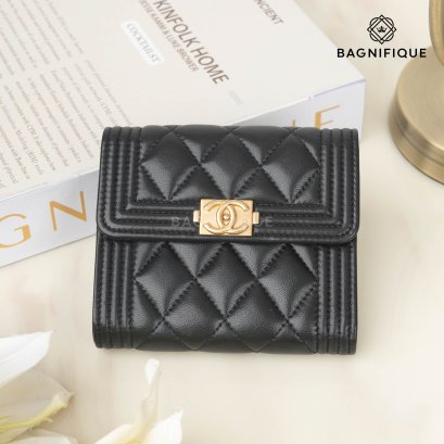 chanel boy trifold wallet