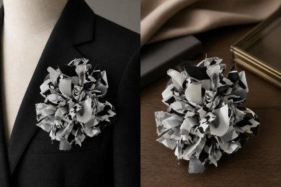 The Bloom Brooch in Keffiyeh