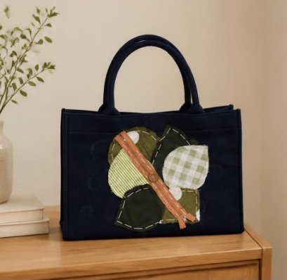 Patchwork Leaf Tote Bag