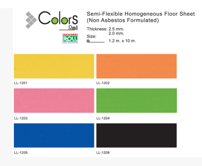 กระเบื้องยางสีพื้น แบบม้วน Dynoflex รุ่น COLOR ROLL