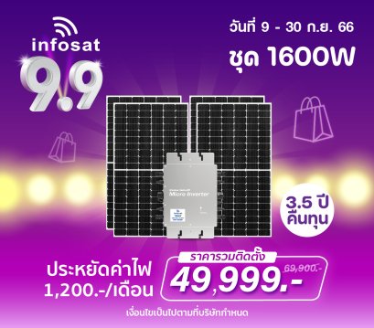ชุดแนะนำรวมติดตั้ง ชุด On-Grid 1600W GPM-450(Mono) HC 4 แผง