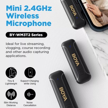BOYA BY-WM3T2 Mini 2.4GHz Wireless Microphone
