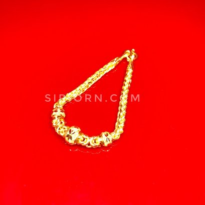 สร้อยข้อมือทองคำแท้ 96.5% ลายเกลียวตะกร้อมีนาคั่นโอ่ง