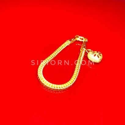 สร้อยข้อมือทองคำแท้ 96.5% ลายสี่เสาโปร่ง