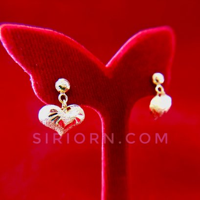 ต่างหูทองคำแท้ 96.5% ลายตุ้งติ้งหัวใจ