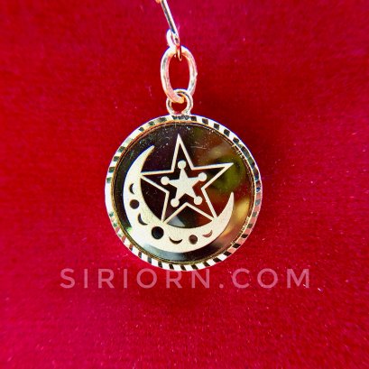 จี้ทองคำแท้ 96.5% ลายดาวเดือน(กลม)