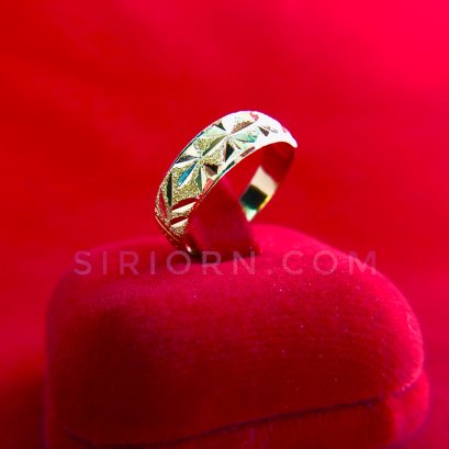 แหวนทองคำแท้ 96.5% ลายตันจิกเพชรตัดลาย