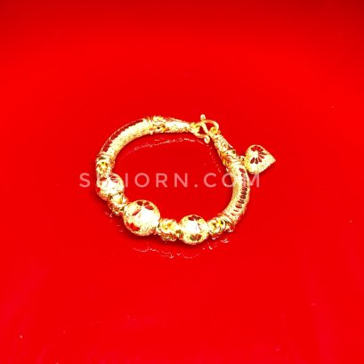 สร้อยข้อมือทองคำแท้ 96.5% ลายกระบองมีนาคั่นประคำ