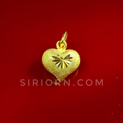 จี้ทองคำแท้ 96.5%ลายหัวใจจิกเพชรตัดลาย