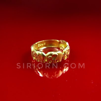 แหวนทองคำแท้ 96.5%ลายแถวช้างพ่นทรายทอง