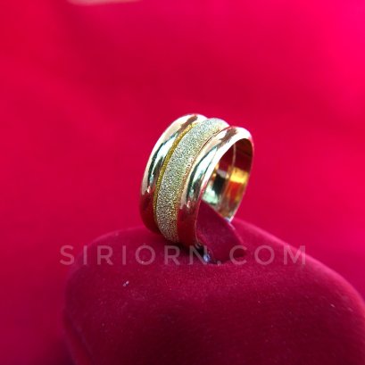 แหวนทองคำแท้ 96.5%  ลายปอกมีดโปร่งกิ๊ปจิกเพชร3วง