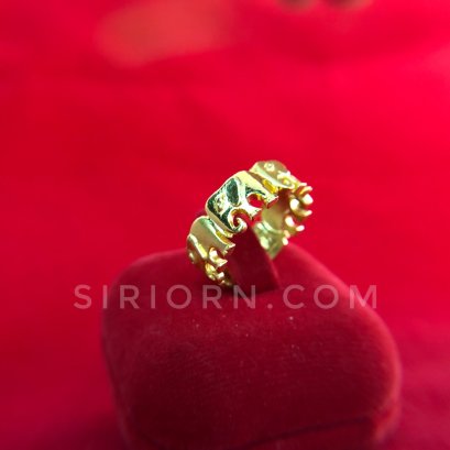 แหวนทองคำแท้ 96.5% ลายแถวช้าง